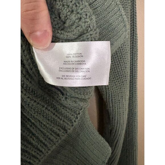 GAP Ribbed Knit Cardigan womens Medium Green - Picture 5 of 6